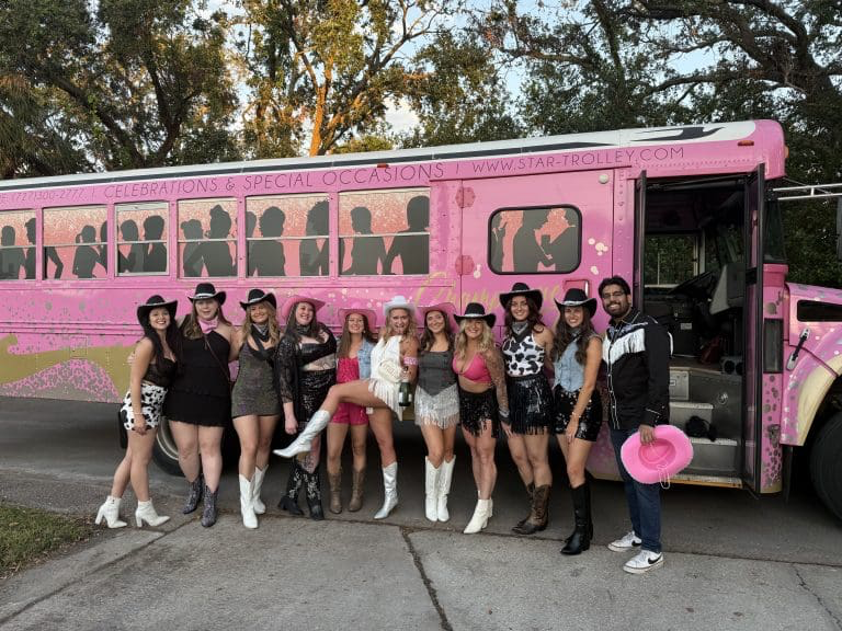 Destination bach weekend on the Pink Bus
